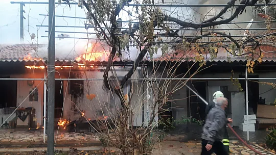 Yayla evinde yangın