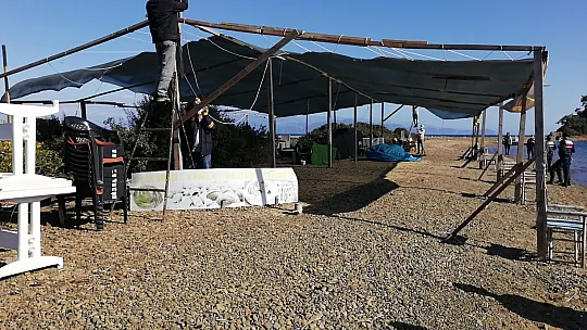 Yassıca adasındaki yapı yıkıldı