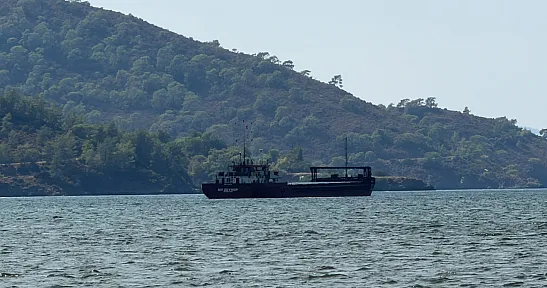 Fethiye Körfezi'nde 80 metrelik yük gemisi