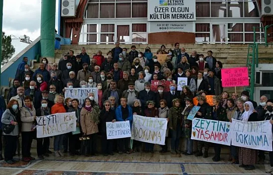 Zeytinliklerin madenciliğe açılması protesto edildi