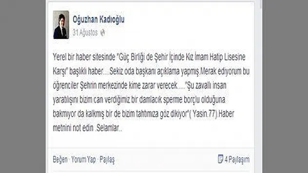 MÜFTÜNÜN TARTIŞMA YARATAN MESAJI (görüntülü)