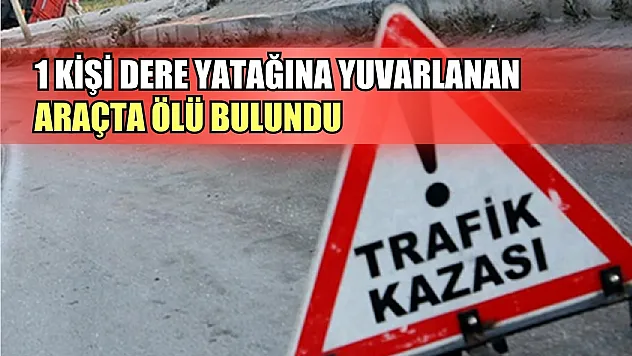 1 kişi dere yatağına yuvarlanan araçta ölü bulundu