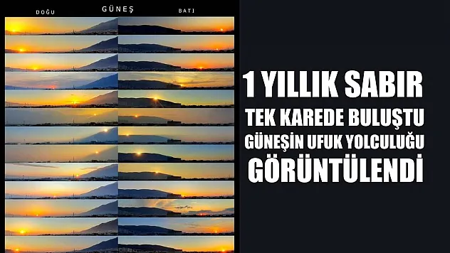1 yıllık sabır tek karede buluştu, güneşin ufuk yolculuğu görüntülendi
