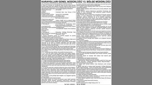 KARAYOLLARI GENEL MÜDÜRLÜĞÜ 13. BÖLGE MÜDÜRLÜĞÜ