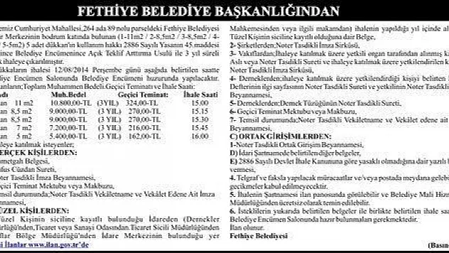 FETHİYE BELEDİYESİ