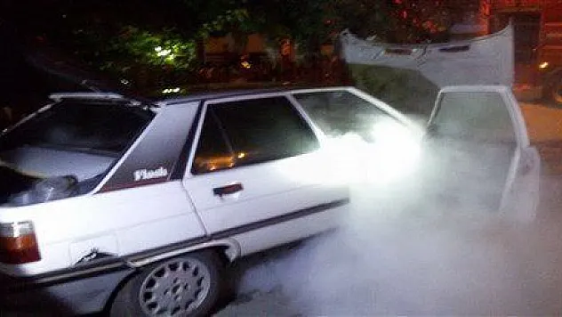 Dalaman'da park halindeki araç yandı