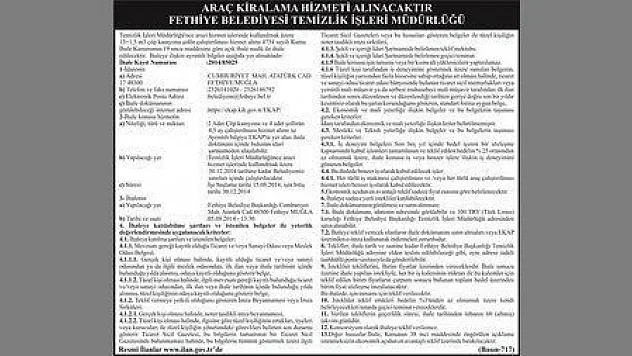 FETHİYE BELEDİYESİ TEMİZLİK İŞLERİ MÜDÜRLÜĞÜ