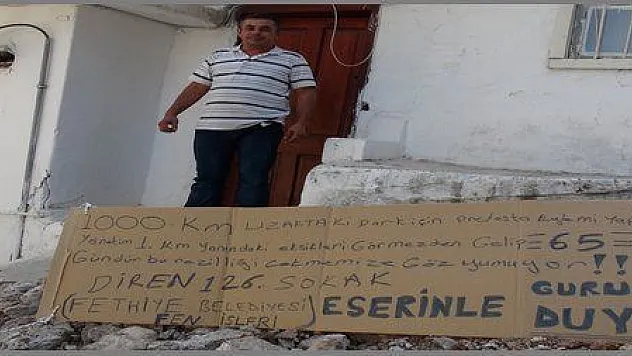  FETHİYE BELEDİYESİ'NE AFİŞLİ PROTESTO