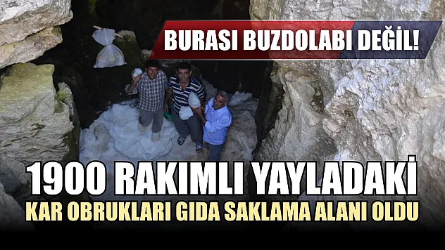 1900 Rakımlı Yayladaki Kar Obrukları Gıda Saklama Alanı Oldu