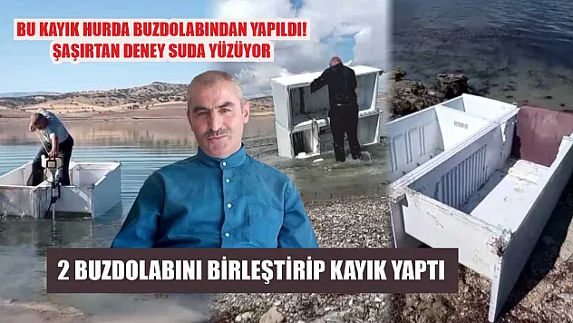 2 buzdolabını birleştirip kayık yaptı