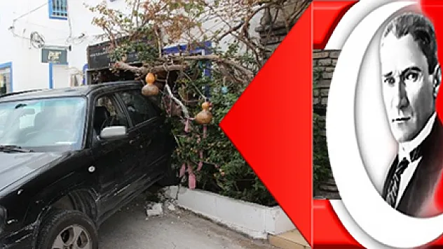 Firen yerine gaza bastı, cipiyle dükkana girdi