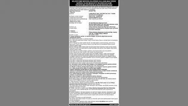 FETHİYE BELEDİYESİ MASAÜSTÜ BİLGİSAYAR ALIMI...