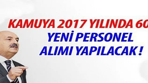 2017 YILINDA KAMUYA 60 BİN ALIM YAPILACAK...