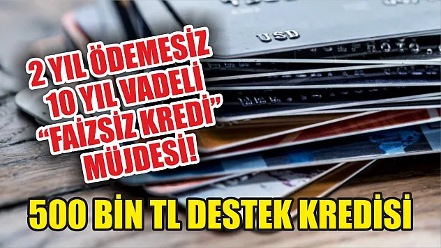 500 bin TL destek kredisi: 2 yıl ödemesiz 10 yıl vadeli 'Faizsiz Kredi' müjdesi! 