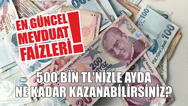 500 bin TL'nizle ayda ne kadar kazanabilirsiniz? En güncel mevduat faizleri!