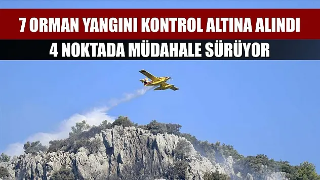 7 orman yangını kontrol altına alındı, 4 noktada müdahale sürüyor