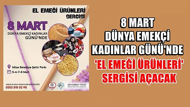8 Mart Dünya Emekçi Kadınlar Günü'nde 'El Emeği Ürünleri' sergisi açacak