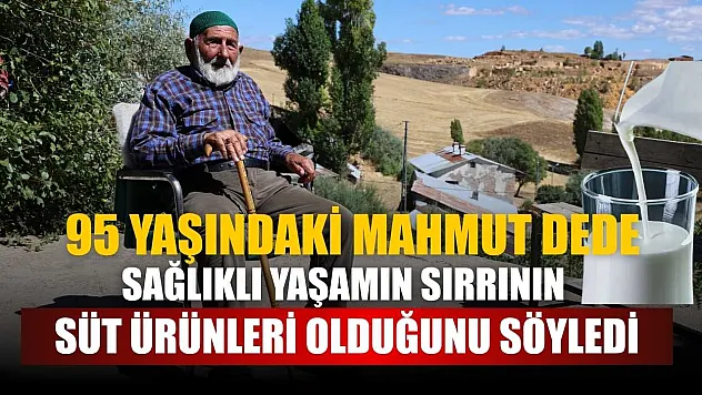 95 yaşındaki Mahmut dede, sağlıklı yaşamın sırrının süt ürünleri olduğunu söyledi