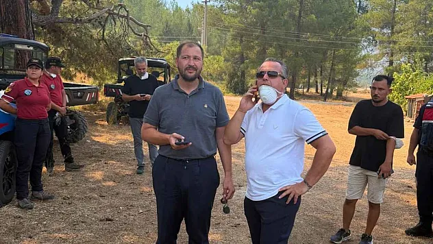 AK Parti Muğla İl Başkanı Güngör, Fethiye Yeşilüzümlü'deki Yangın Bölgesinde İncelemelerde Bulundu