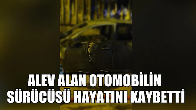Alev alan otomobilin sürücüsü hayatını kaybetti