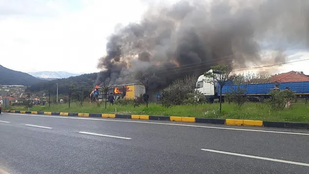 Alevler tırı küle çevirdi