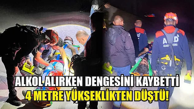 Alkol Alırken Dengesini Kaybetti, 4 Metre Yükseklikten Düştü!