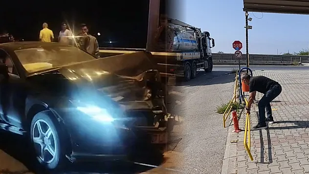 Alkollü sürücü bariyerlere çarptı, köprülü kavşak trafiğe kapandı
