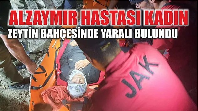 Alzaymır hastası kadın zeytin bahçesinde yaralı bulundu