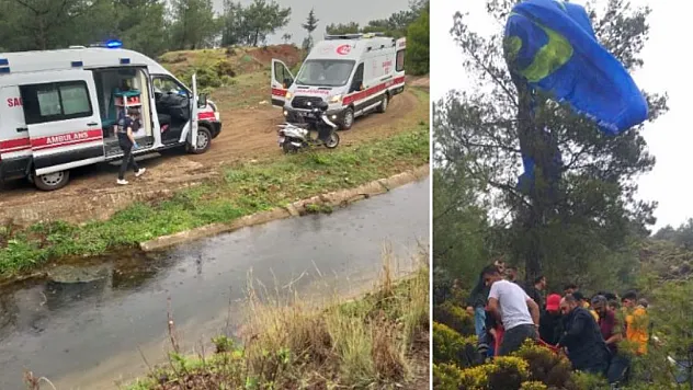 Aniden çıkan fırtına, paraşütçüleri fena etkiledi