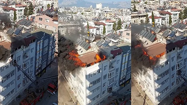 Antalya'da 5 katlı binanın terasındaki yangında can pazarı