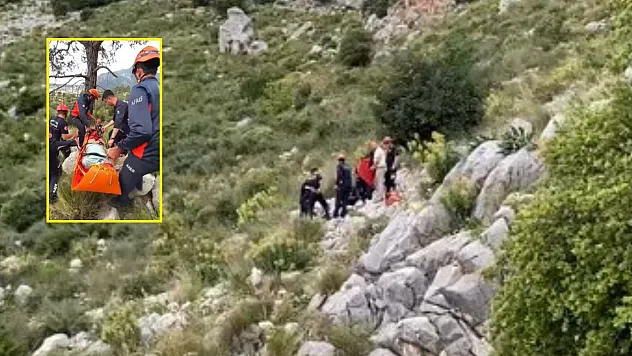 Antalya'da dağa tırmandığı sırada düşerek yaralanan kişiyi ekipler kurtardı