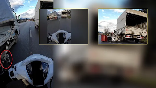 Antalya'da kamyonetten sarkan ipe dolanan motosikletli, ölümle burun buruna geldi