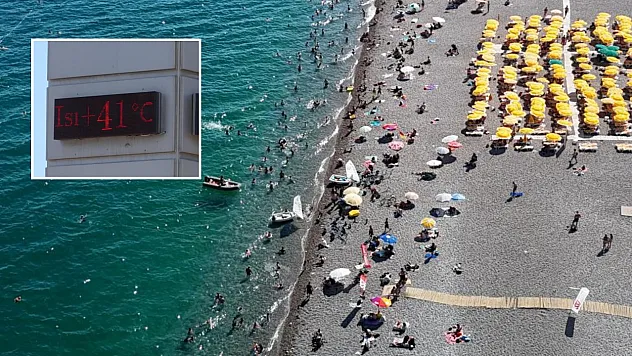 Antalya'da termometreler 41 dereceyi gösterdi, hissedilen sıcaklık bunalttı