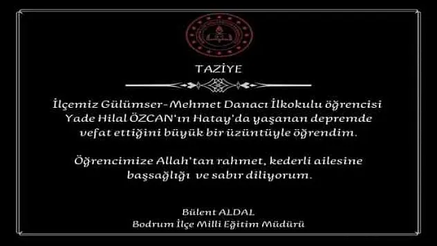 ARA TATİLDE HATAY'A GİDEN YADE, DEPREMDE YAŞAMINI YİTİRDİ