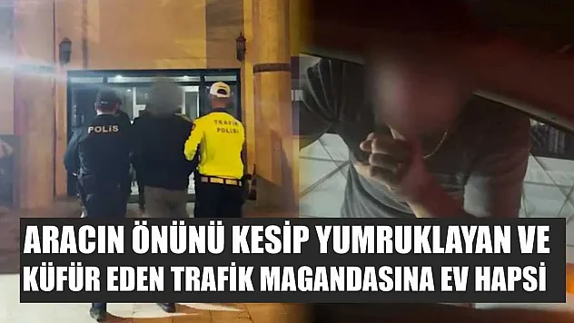 Aracın önünü kesip yumruklayan ve küfür eden trafik magandasına ev hapsi