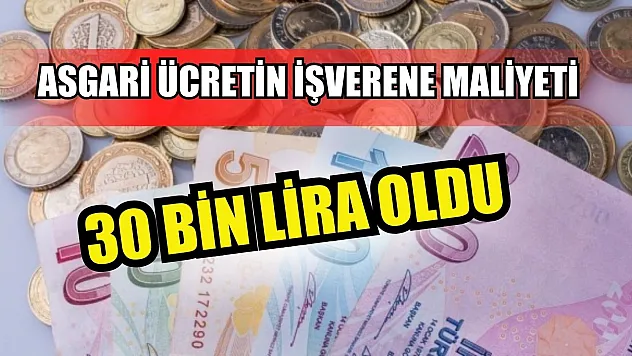 Asgari ücretin işverene maliyeti 30 bin lira oldu