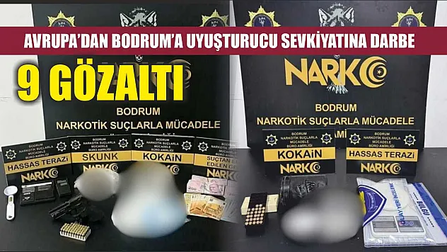 Avrupa'dan Bodrum'a uyuşturucu sevkiyatına darbe: 9 gözaltı