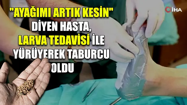 'Ayağımı artık kesin' diyen hasta, larva tedavisi ile yürüyerek taburcu oldu