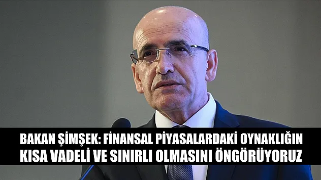 Bakan Şimşek: Finansal piyasalardaki oynaklığın kısa vadeli ve sınırlı olmasını öngörüyoruz