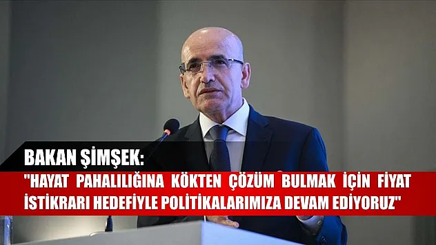 Bakan Şimşek: 'Hayat pahalılığına kökten çözüm bulmak için fiyat istikrarı hedefiyle politikalarımıza devam ediyoruz'