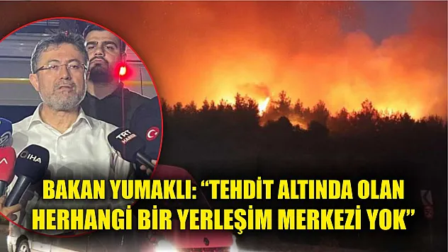 Bakan Yumaklı: 'Tehdit altında olan herhangi bir yerleşim merkezi yok'