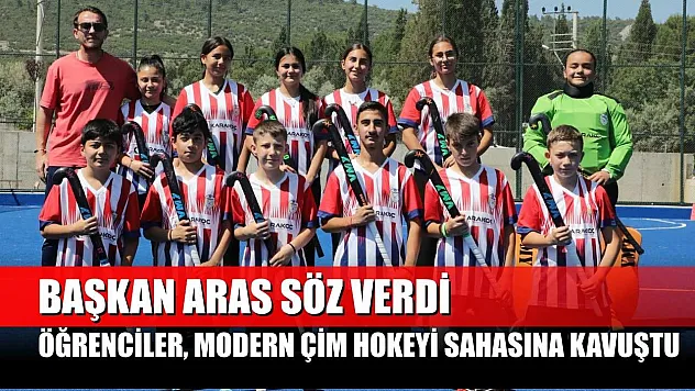 Başkan Aras söz verdi: Öğrenciler, modern çim hokeyi sahasına kavuştu