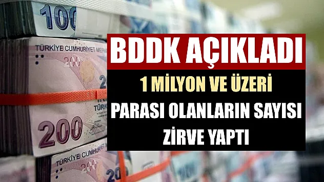 BDDK açıkladı 1 Milyon ve üzeri parası olanların sayısı zirve yaptı