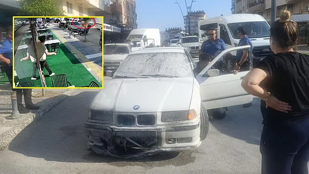 Bir anda patlayıp alev topuna dönen araçtan atlayıp canlarını zor kurtardılar