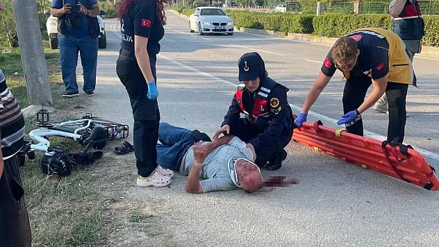 Bisiklet direğe çarptı, sürücü alkollü çıktı