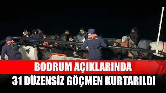Bodrum açıklarında 31 düzensiz göçmen kurtarıldı