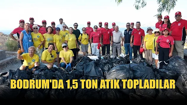 Bodrum'da 1,5 ton atık topladılar