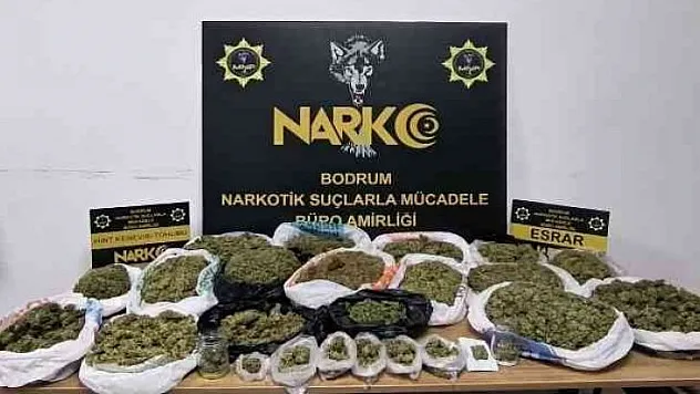 BODRUM'DA 3 KİLO ESRAR ELE GEÇİRİLDİ
