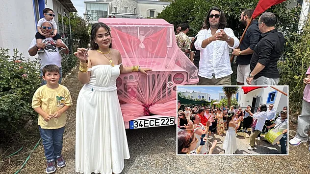 Bodrum'da baba oğuldan gelin adayına pembe cip sürprizi