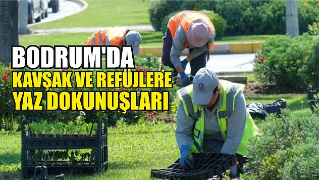 Bodrum'da kavşak ve refüjlere yaz dokunuşları